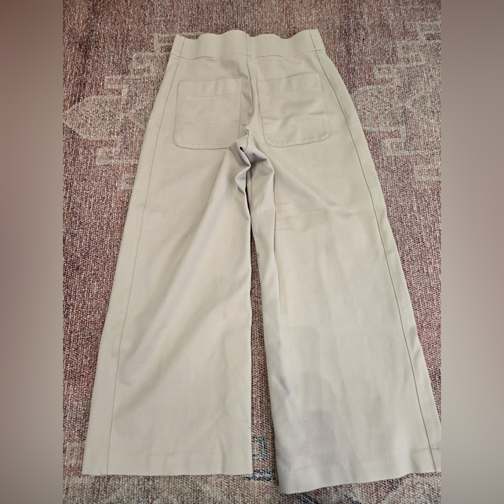 Jones & Co small pull on pintuck mid rise trouser in cream wide leg ankle - Picture 9 of 10